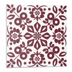 Panneau Mural TV Wallfluent 50x50 cm Motif Floral Avec Des Feuilles 4 pièces