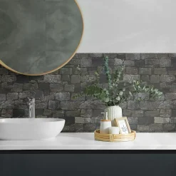 Panneau Mural TV Wallfluent 50x50 cm Texture De Mur En Pierre 4 pièces