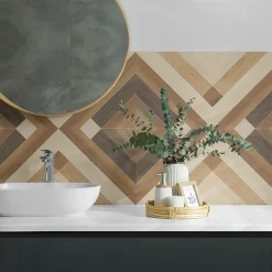 Panneau Mural TV Wallfluent 120x60 cm Motif De Panneau En Bois 1 pièce