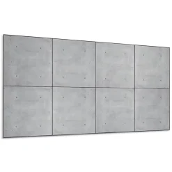 Panneau Mural TV Wallfluent 120x60 cm Texture Du Béton Brut 1 pièce