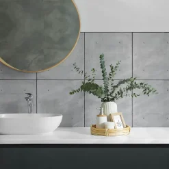 Panneau Mural TV Wallfluent 120x60 cm Texture Du Béton Brut 1 pièce