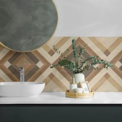 Panneau Mural TV Wallfluent 100x50 cm Motif De Panneau En Bois 1 pièce
