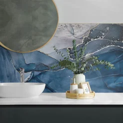Panneau Mural TV Wallfluent 120x60 cm Motif Floral Avec Des Oiseaux 1 pièce