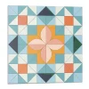 Panneau Mural Wallfluent 50x50 cm Motif Géométrique Avec Une Fleur 4 pièces