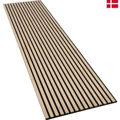 Panneaux acoustiques PREMIUM en placage bois chene naturel sur MDF noir 240x60 cm Nordic Acoustics