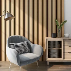 Panneaux acoustiques Vang lot de 8 panneaux effet chêne foncé NEU.HOLZ
