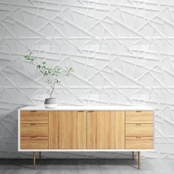 Panneaux de plafond et panneaux muraux Decoratif 3D Line Blanc 12m² / 48pièces