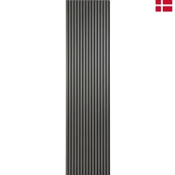 Panneaux muraux acoustiques decoratifs PREMIUM en placage bois veritable chene gris sur MDF noir 240x60 cm Nordic Acoustics