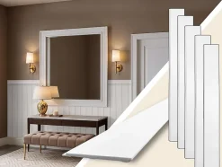 Panneaux muraux style campagne en polystyrène rigide blanc pose facile avec colle idéal pour déco murale anglaise (LB02)
