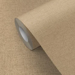 Papier peint vinyle intissé Pufos GoodHome uni texturé beige L. 10,05m x l. 0,53m