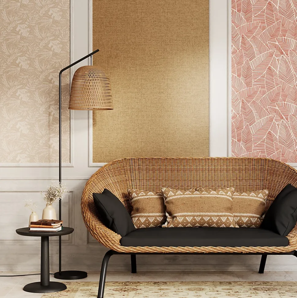 Papier peint vinyle intissé Pufos GoodHome uni texturé beige L. 10,05m x l. 0,53m