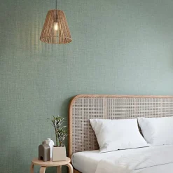 Papier peint vinyle intissé uni structuré vert L.1000 x l.52 cm GoodHome Shung