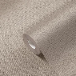Papier peint vinyle intissé uni aspect tissu beige L.1005 x l.53cm GoodHome, Mythe