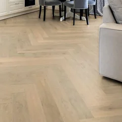 Parquet Bâton Rompu Chêne contrecollé verni brossé Pr Bis Invisible Nottingham 125x15X600mm - 4mm de couche d'usure