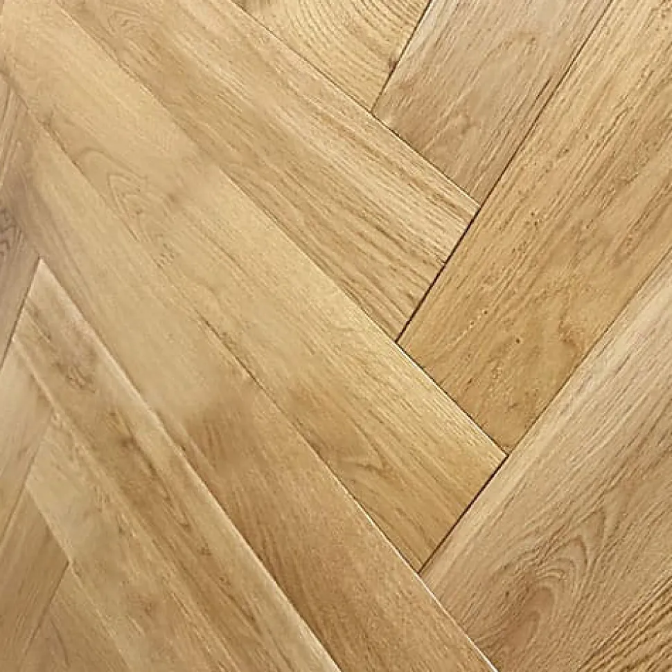 Parquet Bâton rompu Chêne contrecollé Pr Bis Verni Brossé Philip 90X15X600mm 4mm de Couche d'usure