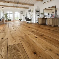 Parquet Chêne Contrecollé verni brossé Naturel Campagne Evasion XXL - 260X15X2200mm - 4mm de couche d'usure