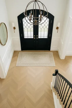 Parquet chêne massif point de hongrie brut Ep.16mm, l.90mm Long. 850mm avec chanfreins sans noeuds et sans aubiers