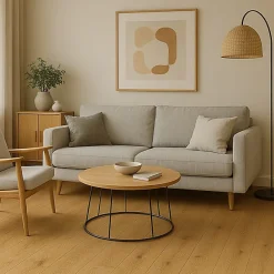 Parquet contrecollé Chêne naturel - Lame droite - Huilé - Lissé Doux - 1900x190x14mm