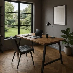 Parquet contrecollé Chêne naturel - Bâton rompu - Huilé - Fumé foncé - 610x122x15mm