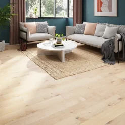 Parquet contrecollé clipsable Belve M en chêne verni blanc