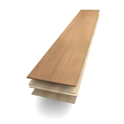 Parquet contrecollé clipsable bâton rompu en chêne marron rustique mat l.13,9 x L.80 cm x ép.14 mm