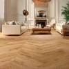 Parquet contrecollé clipsable Marigny bâtons rompus en chêne français verni blond