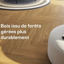 Parquet contrecollé clipsable Visby bâtons rompus en chêne huilé blond