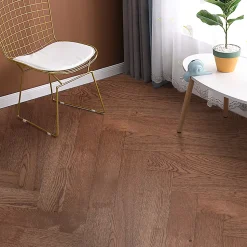 Parquet contrecollé clipsable Skara bâtons rompus en chêne huilé brun rustique