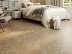 Parquet massif à coller Mosaïque bâtons rompus en chêne brut
