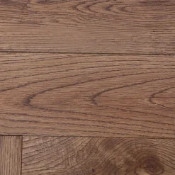 Parquet massif à coller Skara bâtons rompus en chêne verni brun