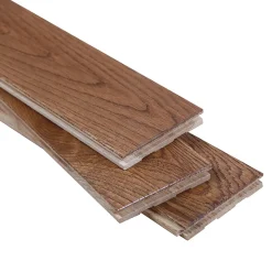 Parquet massif à coller Skara bâtons rompus en chêne verni brun
