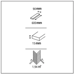 Parquet massif à coller Skara bâtons rompus en chêne verni brun