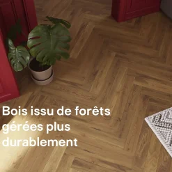 Parquet massif à coller Visby bâtons rompus en chêne huilé blond