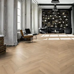 Parquet Point de Hongrie Chêne contrecollé verni brossé Pr Bis Invisible Newcastle 125x15X780mm - 4mm de couche d'usure