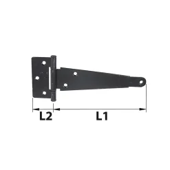 Penture noire en acier avec charnière L.40 cm Afbat
