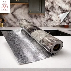 PET - PVC Film autocollant panneaux muraux 3D imitation marbre revetement en rouleau 60x300 cm decor aspect marbre (YP-245)