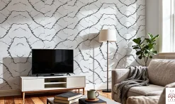 PET - PVC Film autocollant panneaux muraux 3D imitation marbre revetement en rouleau 60x300 cm decor aspect marbre (YP-117)
