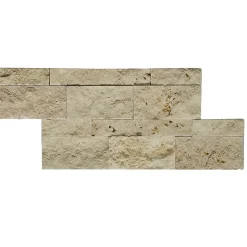 Plaquette de parement pierre naturelle et travertin mix beige