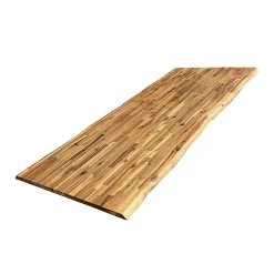 Plateau de Table Acacia bord naturel pré-huilé Teck, L.180 cm x l.80 cm, Ep.26 mm