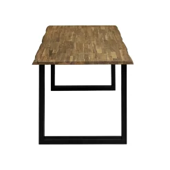 Plateau de Table Acacia bord naturel pré-huilé Teck, L.180 cm x l.80 cm, Ep.26 mm