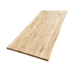Plateau de Table Chêne Rustique Pré-huilé Bord Naturel, L.120 cm x l.60 cm, Ep.27 mm