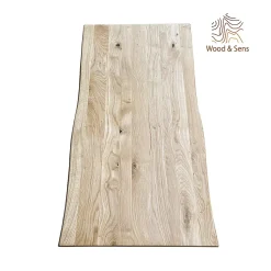 Plateau de Table Chêne Rustique Pré-huilé Bord Naturel, L.120 cm x l.60 cm, Ep.27 mm
