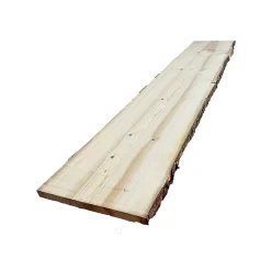 Plateau de table Sapin massif bords naturels flacheux L.200 x l.30-38 cm, Ep.28 mm