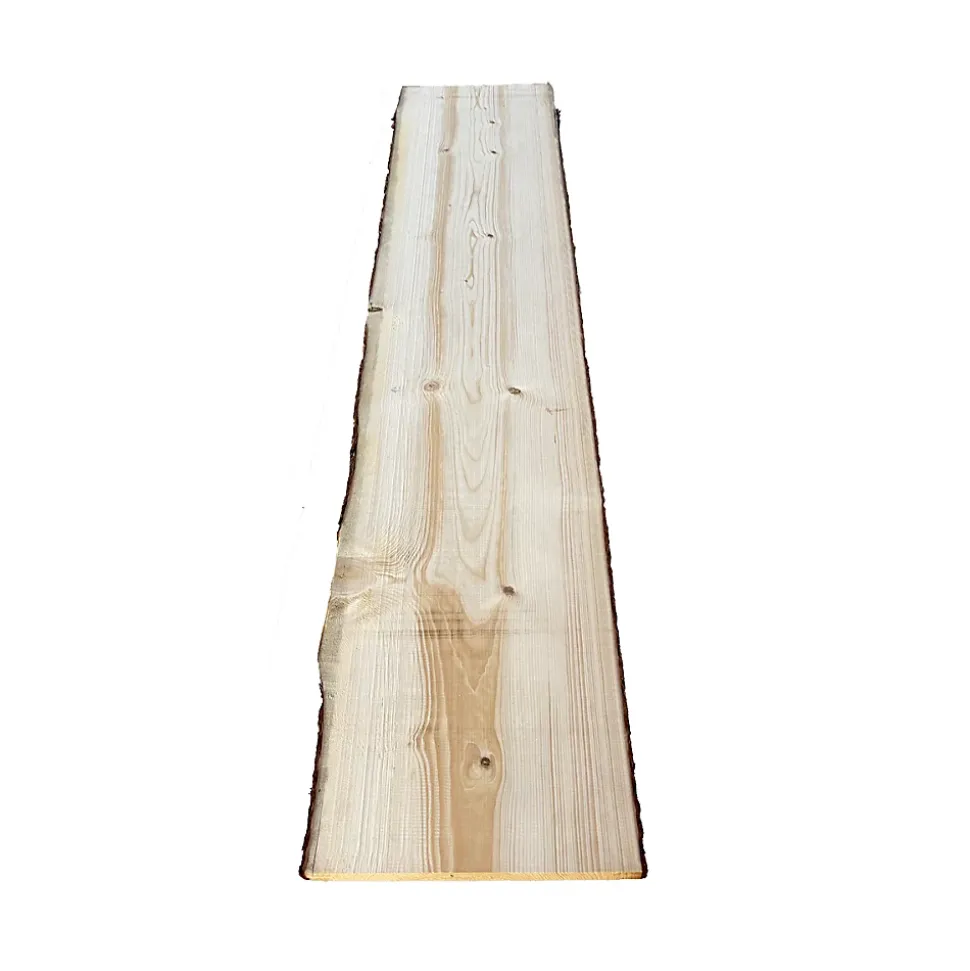 Plateau de table Sapin massif bords naturels flacheux L.200 x l.30-38 cm, Ep.28 mm