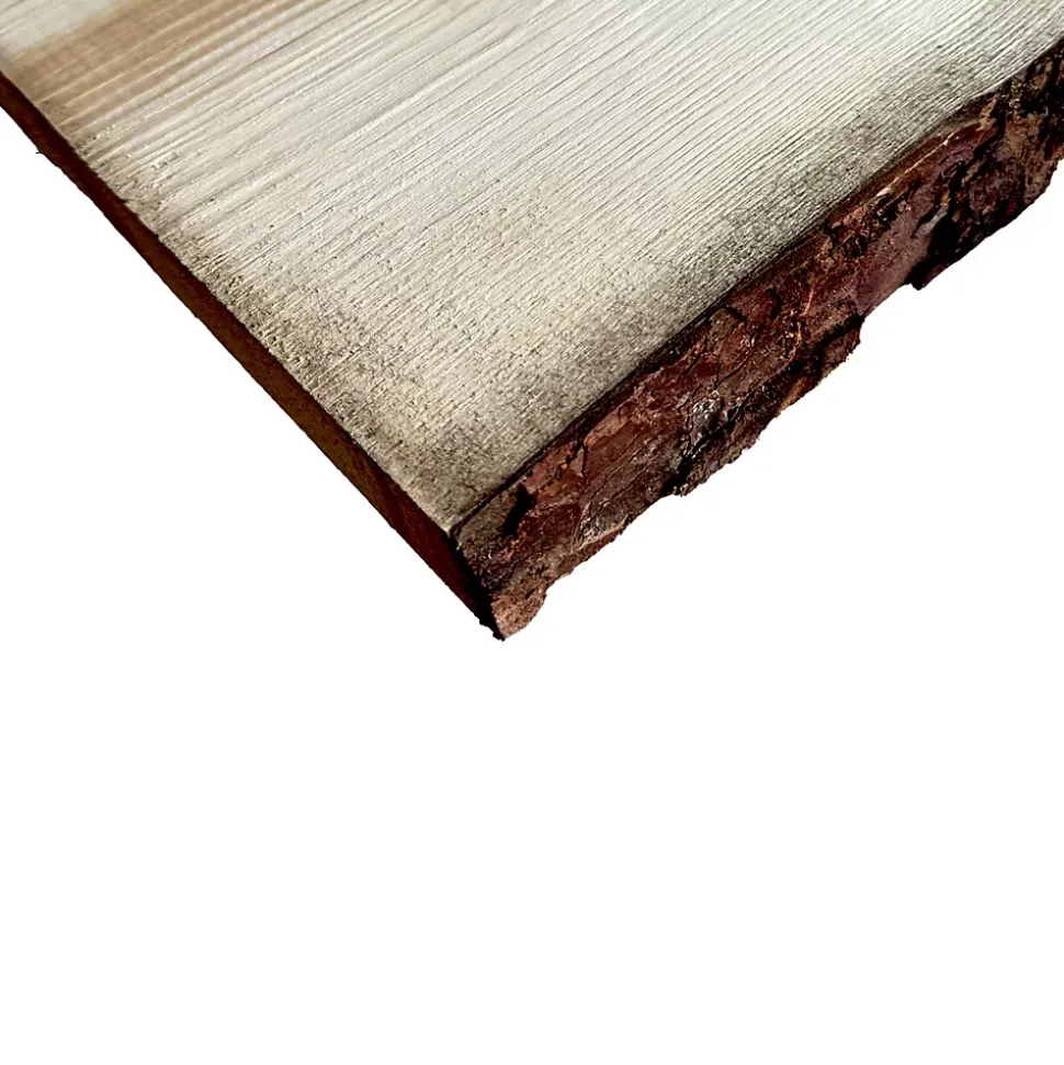 Plateau de table Sapin massif bords naturels flacheux L.200 x l.30-38 cm, Ep.28 mm