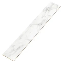Plinthes en carrelage effet marbre blanc mat L.60 x l.7,5 cm x ép.8,5 mm, Aruma