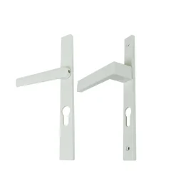Poignée alu blanc et clés pour porte fenêtre avec volet roulant pvc blanc