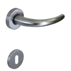 Poignée de porte intérieure sur rosace Zamac chrome satiné mat Avec ressort de rappel Hardwarexchange