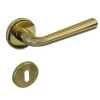 Poignée de porte intérieure sur rosaceZamac haute resistance laiton poli Avec ressort de rappel Hardwarexchange