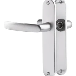 Poignée de porte intérieure - Budget - Vachette - Gris argent - Bec de cane - 165 mm